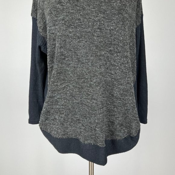 Anthropologie A’Reve Womens Gray Cowl Neck Sweater Fuzzy Oversized size Small - Picture 3 of 15